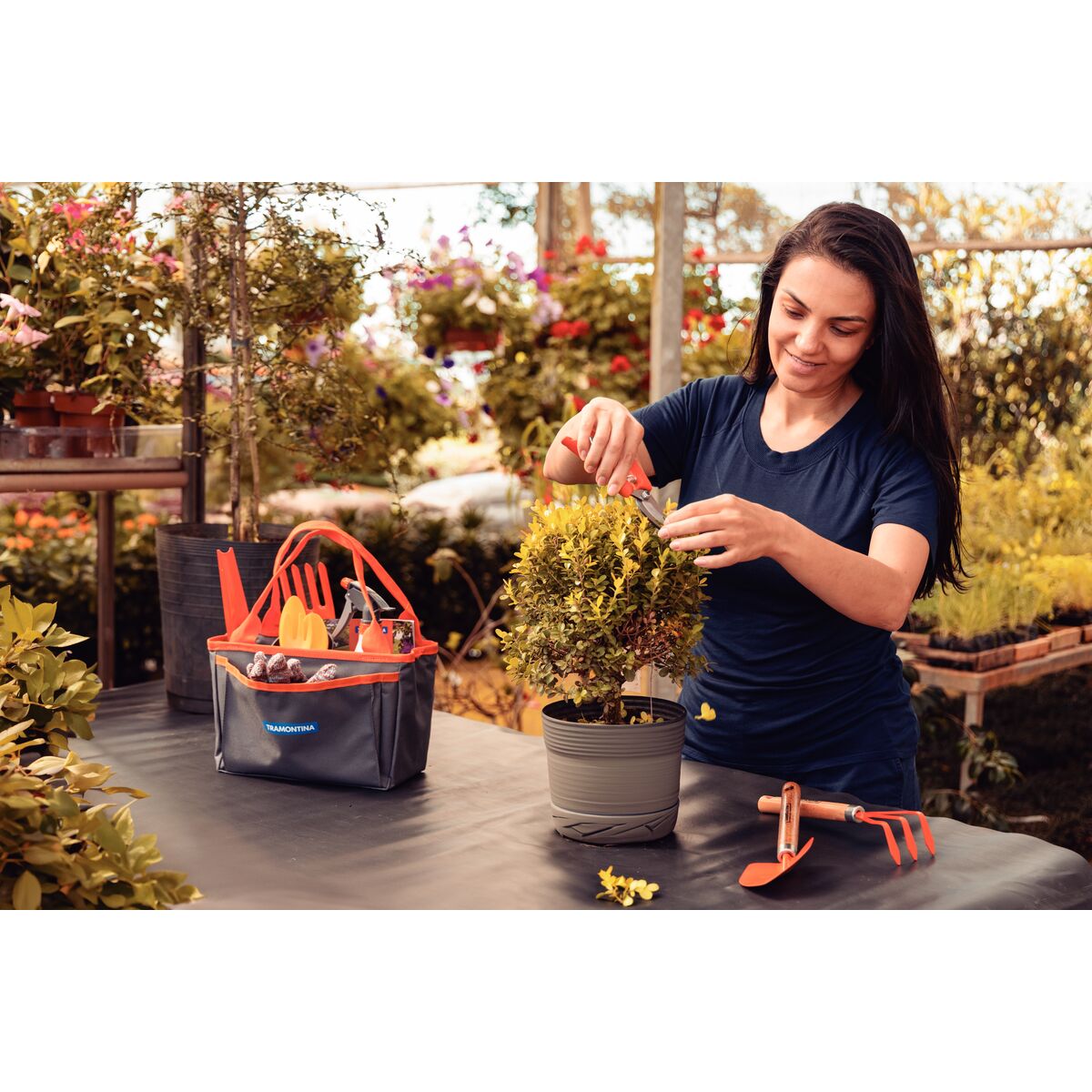 Kit de Herramientas para Jardín con Bolsa de Tela Porta Herramientas 13 Pzas