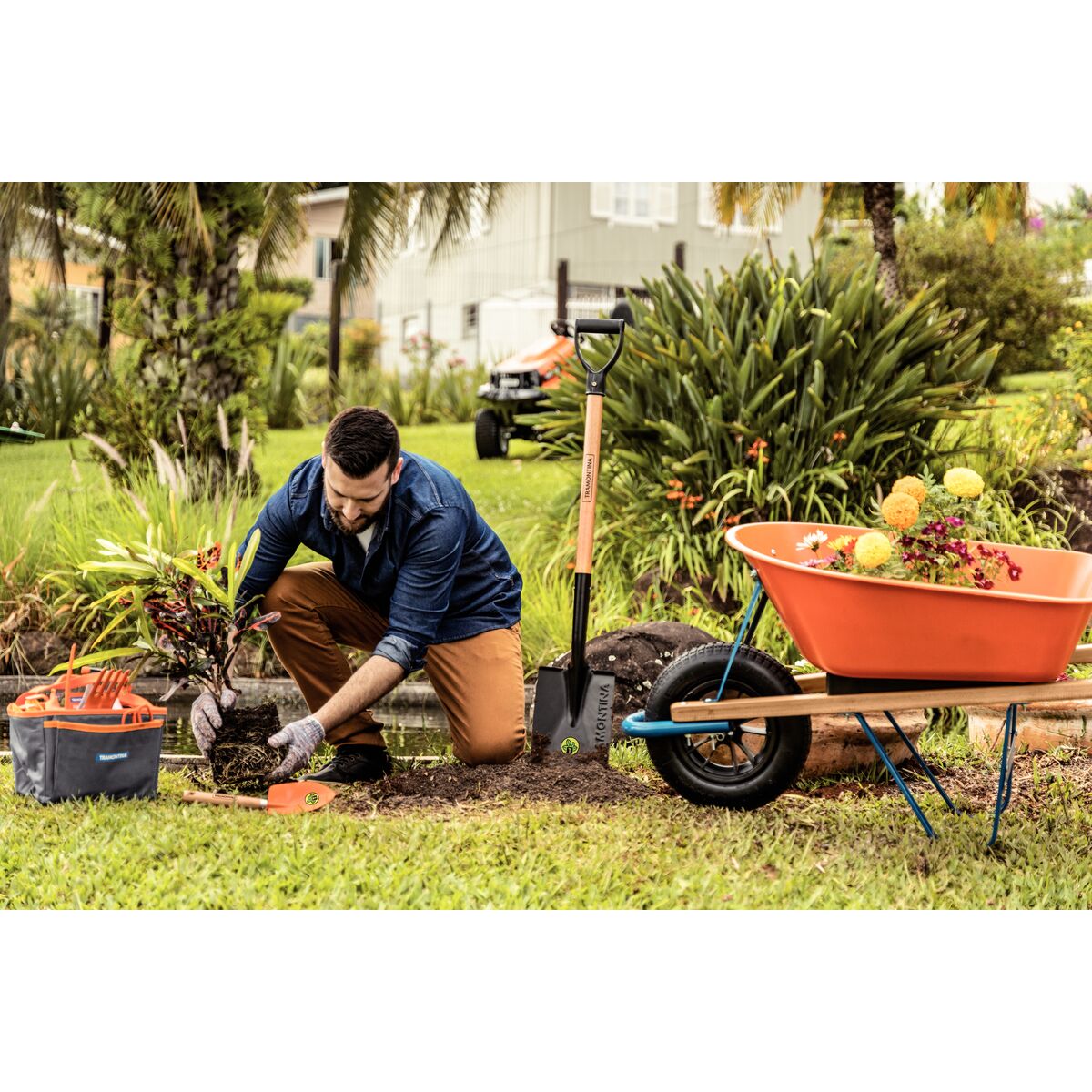 Kit de Herramientas para Jardín con Bolsa de Tela Porta Herramientas 13 Pzas