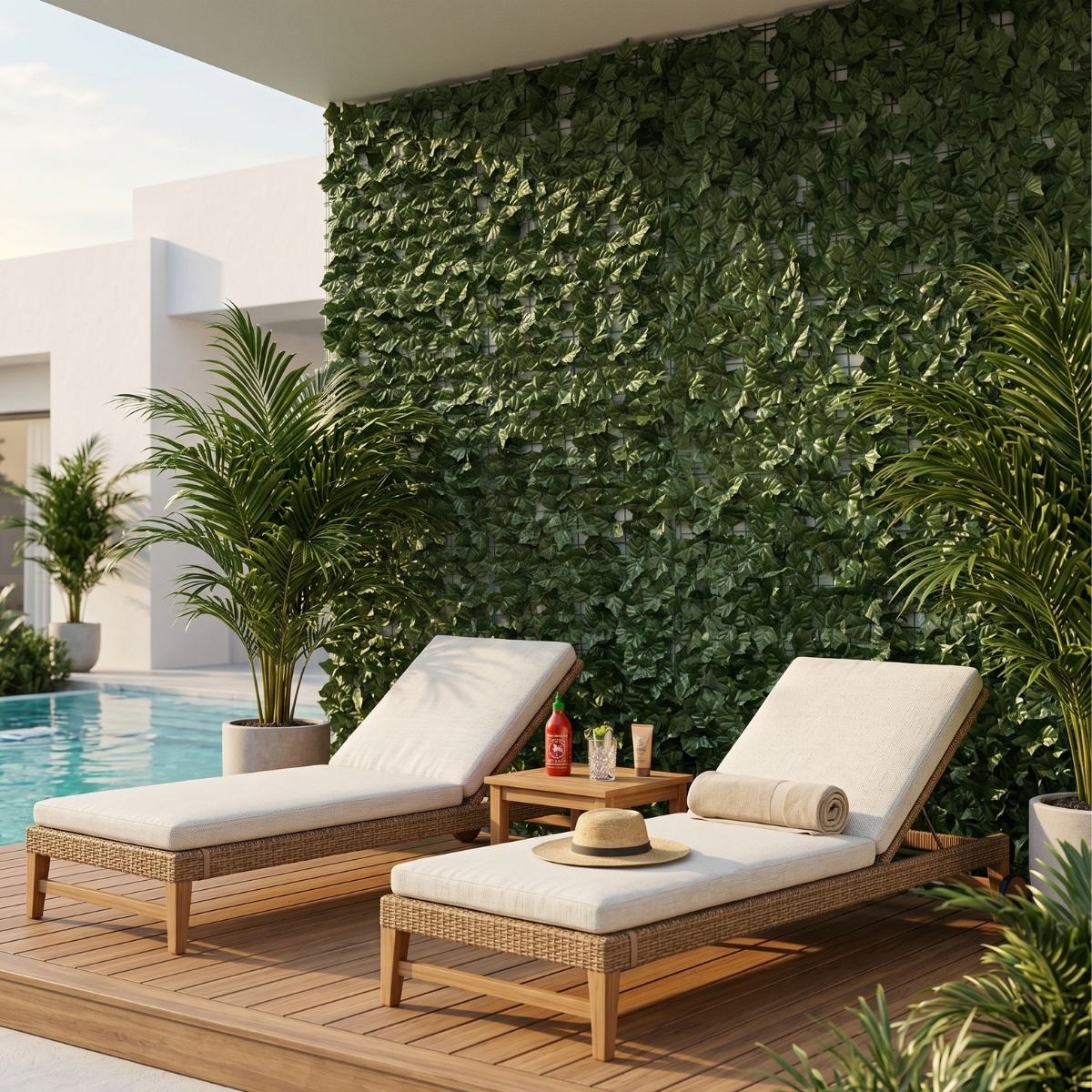 Panel de follaje de hiedra artificial para jardines verticales, muros de setos y pantallas de privacidad (100 x 100 cm)