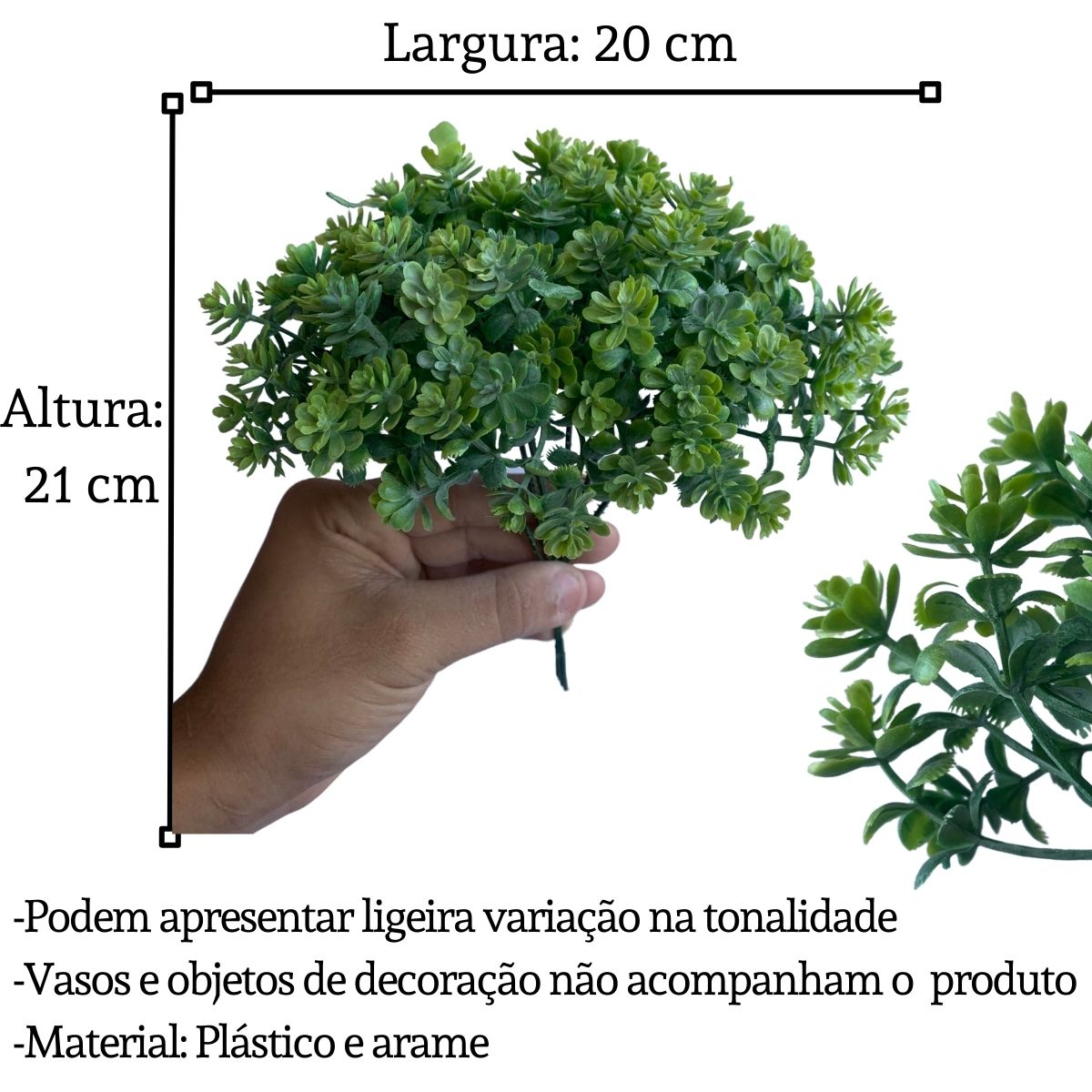 Ramo de tallos con follaje de suculentas artificiales (21 cm) – Planta artificial para sala de estar