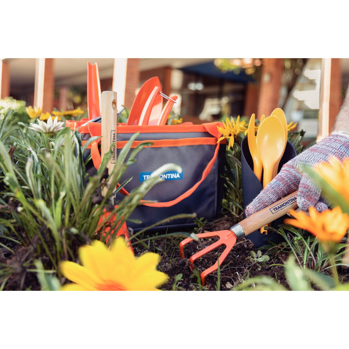 Kit de Herramientas para Jardín con Bolsa de Tela Porta Herramientas 13 Pzas