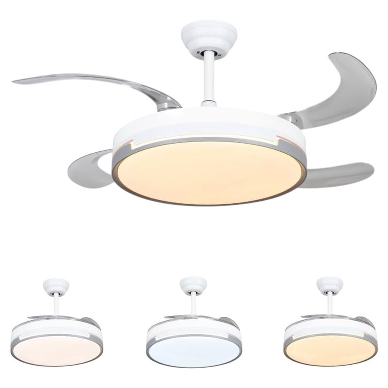 Ventilador de Techo con Lámpara LED Retráctil + Control remoto