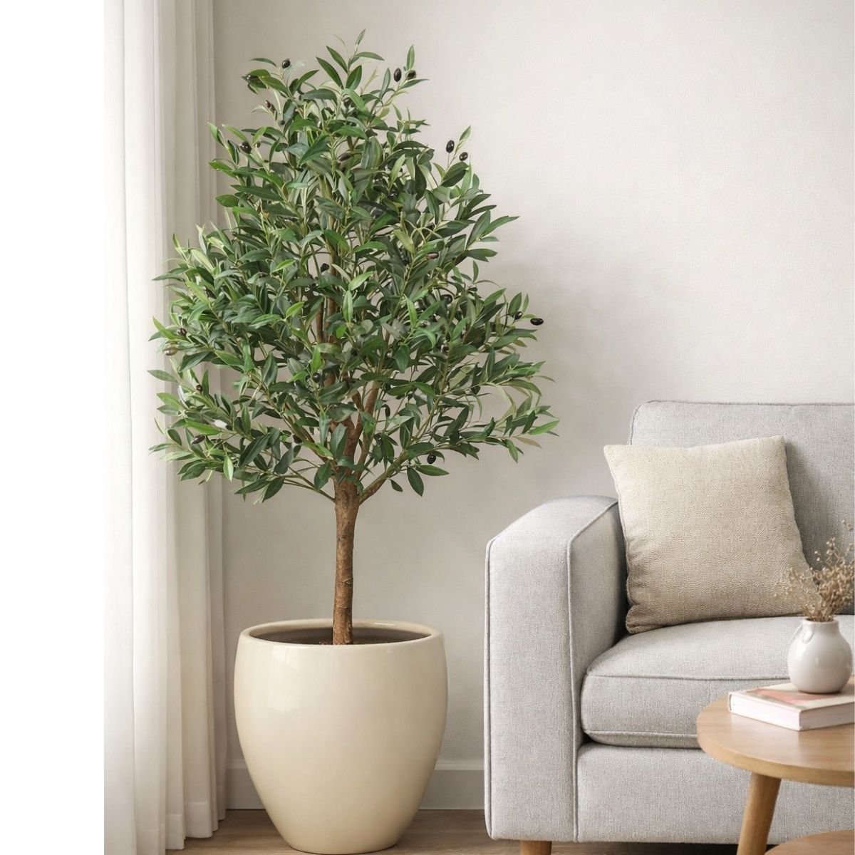 Olivo artificial premium, grande y realista – Planta permanente de 160 cm
